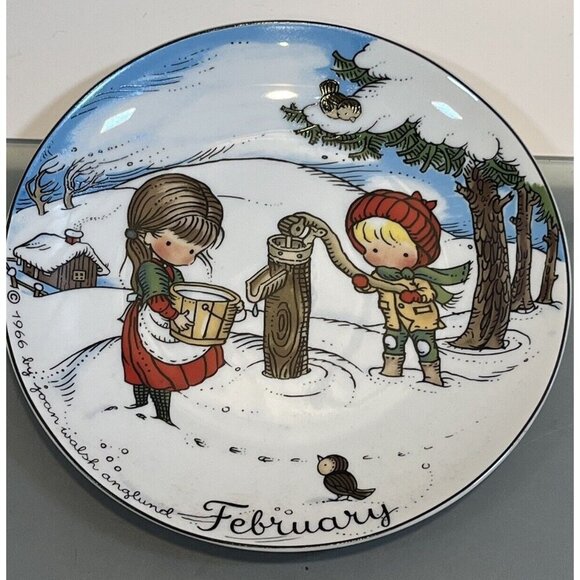 Joan Walsh Anglund 1966 February Plate Ebeling&Reuss W. Germany Collectible Vtg - Picture 1 of 4